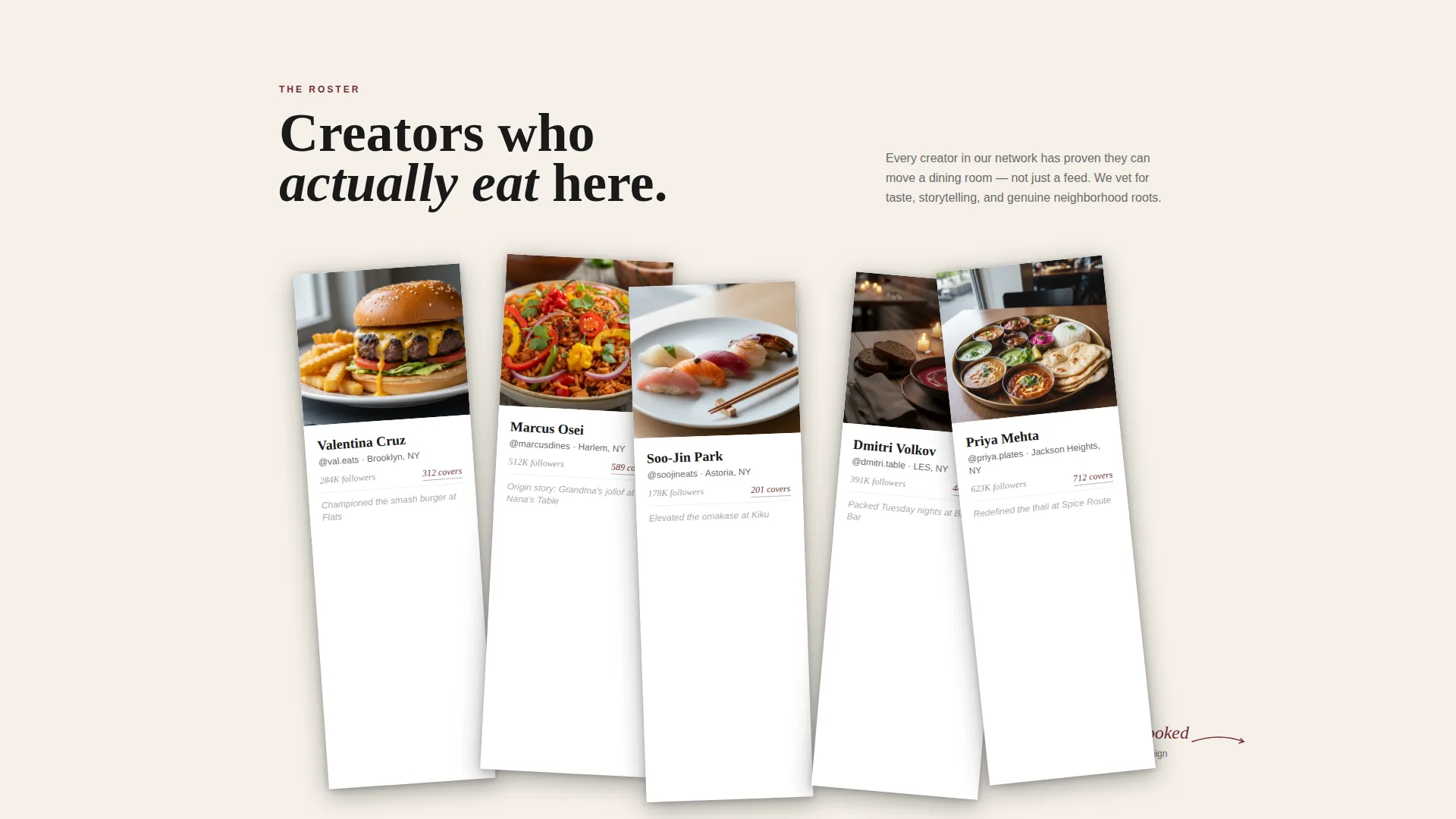 Restaurant Influencer Marketing Agency Landing Page