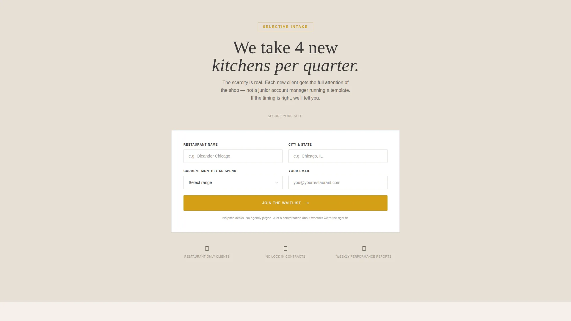 Restaurant PPC Agency Landing Page Template