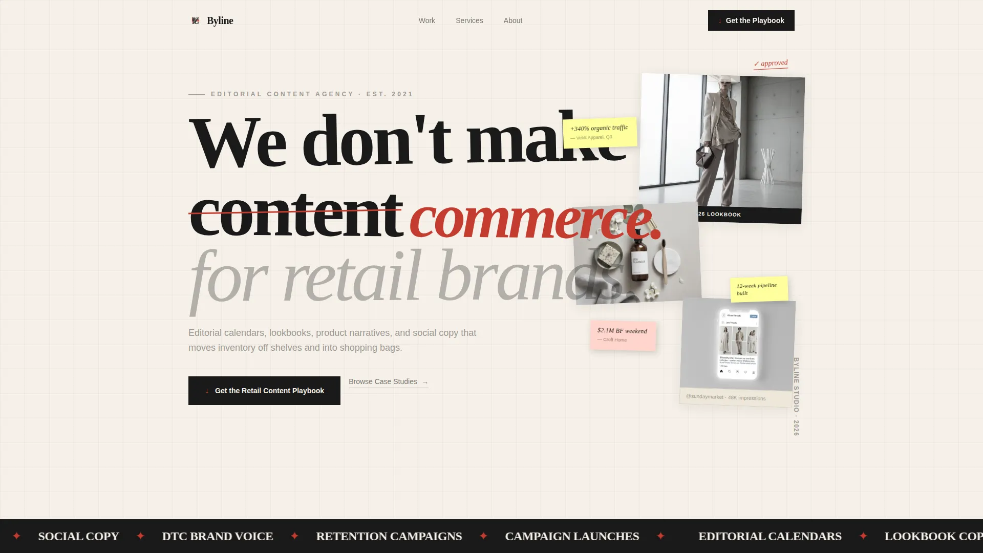 Editorial Retail Content Agency Landing Page Template