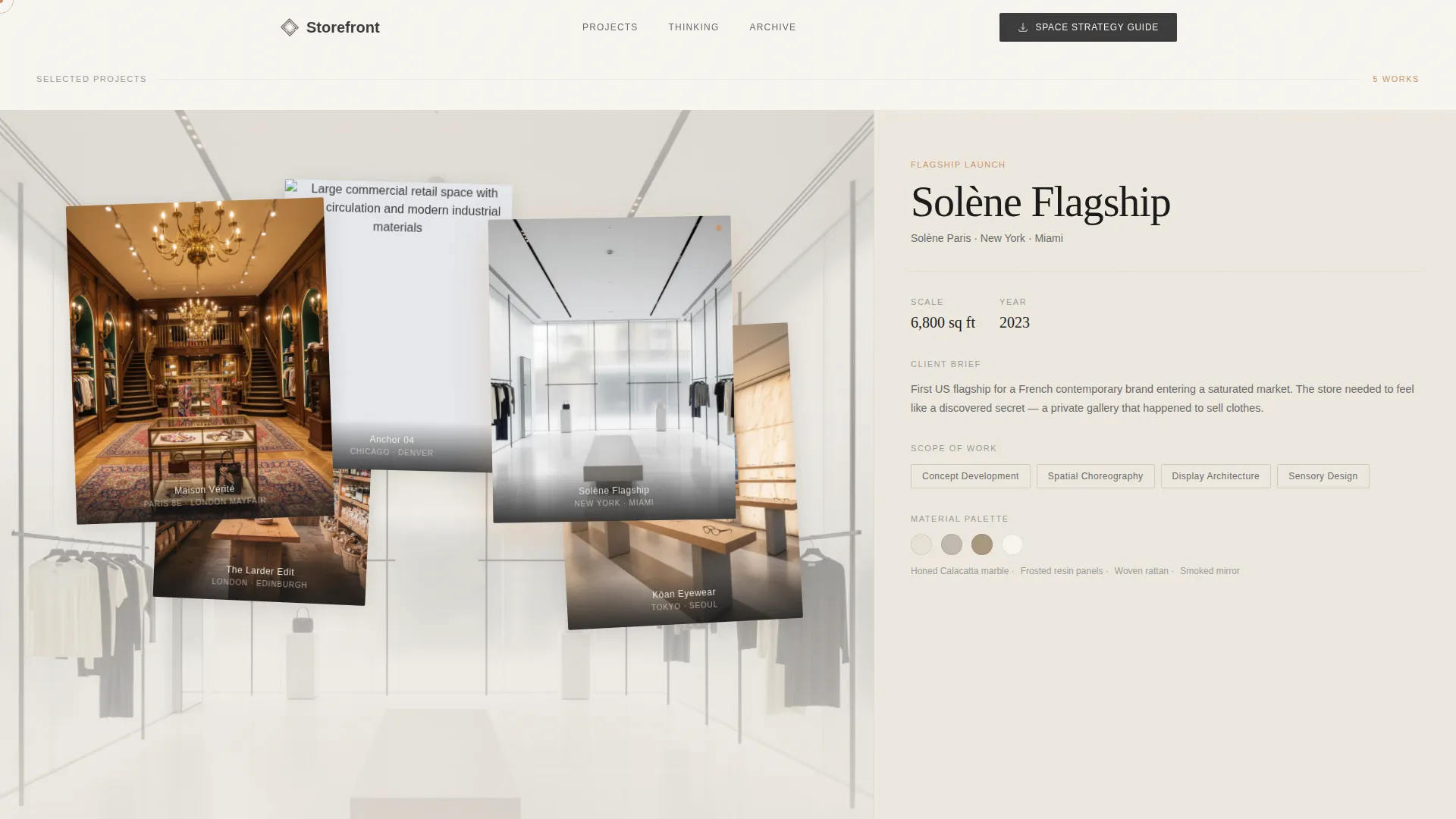 Retail Design Portfolio Landing Page Template