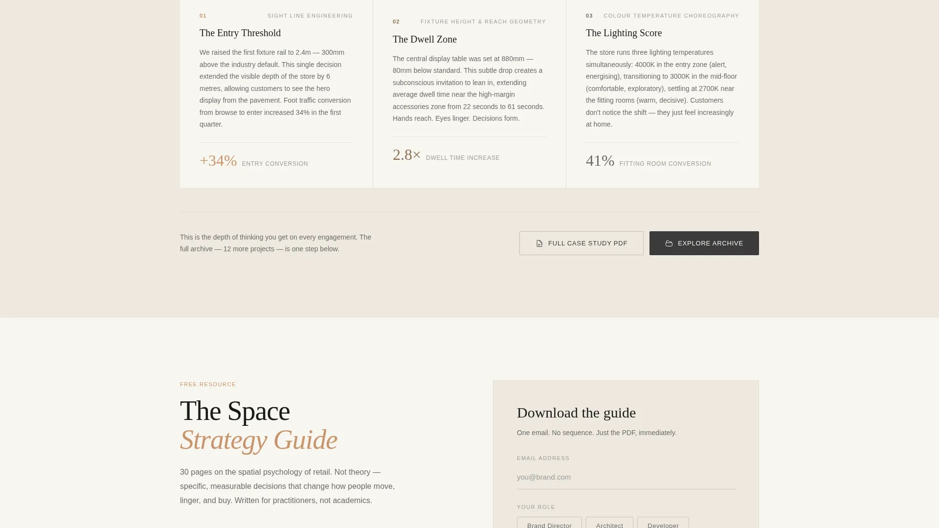 Retail Design Portfolio Landing Page Template