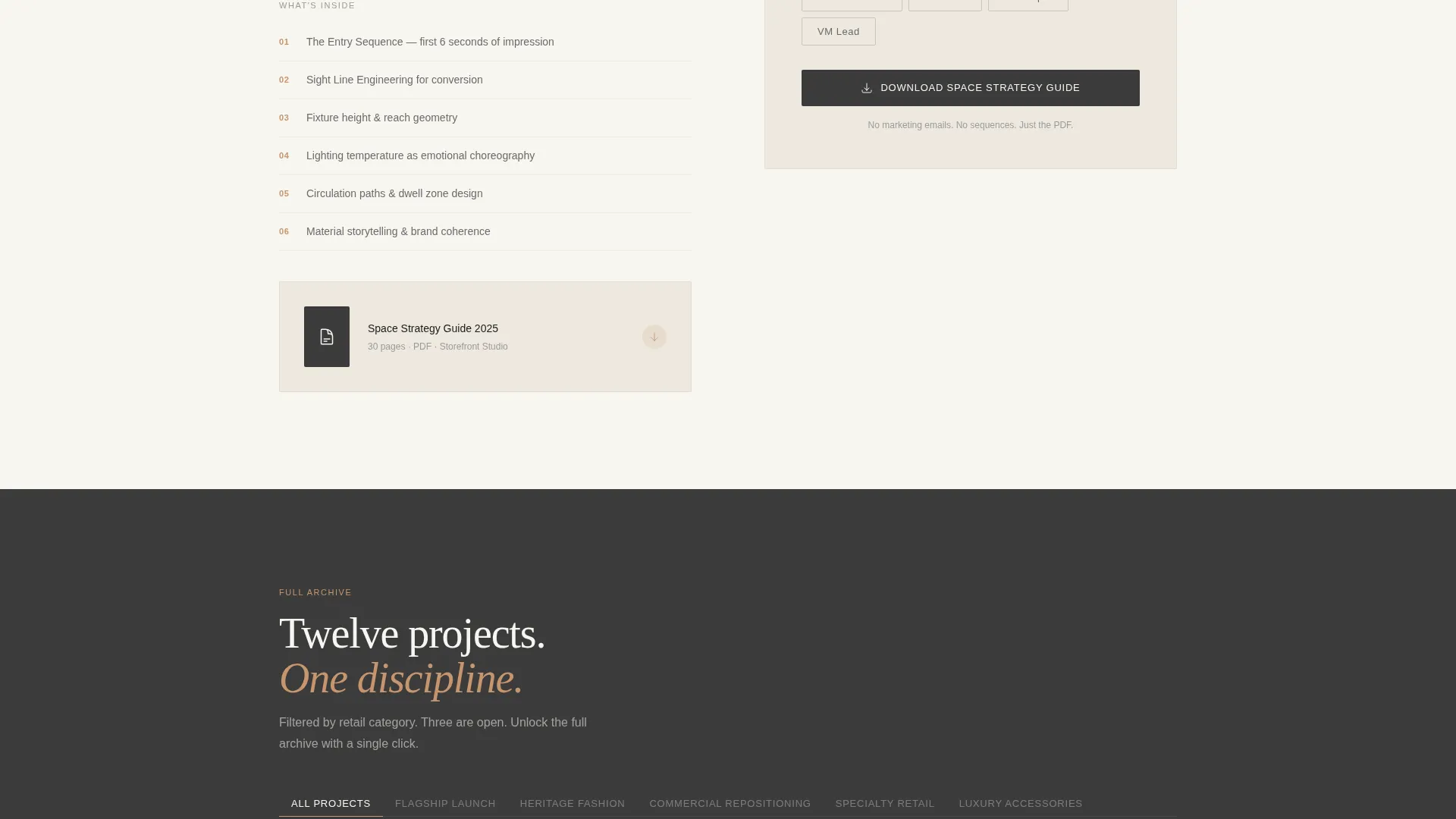 Retail Design Portfolio Landing Page Template