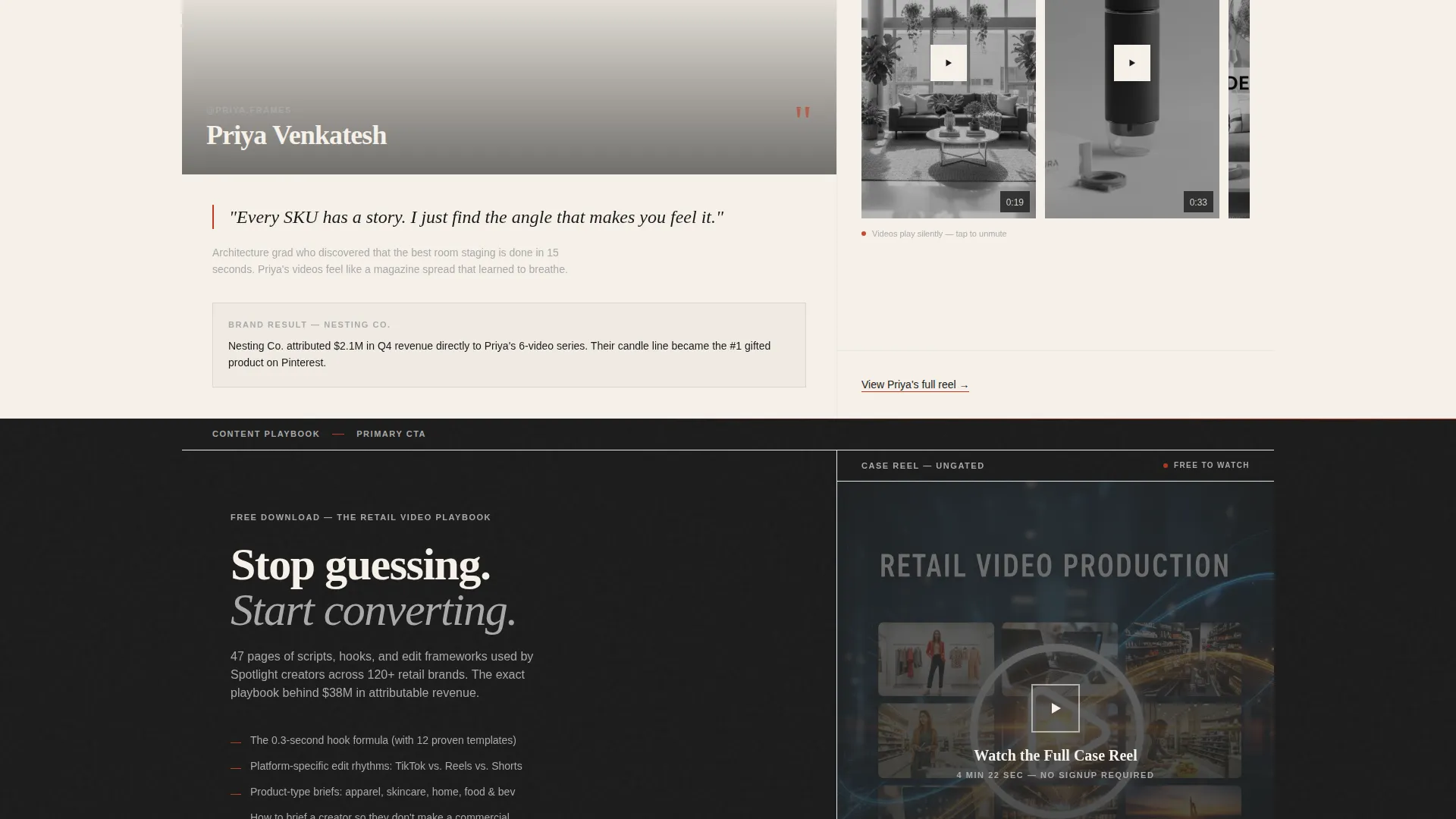 Retail Video Agency Landing Page Template