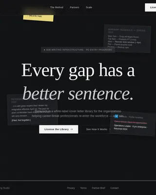 Return to Work Cover Letter Landing Page Template