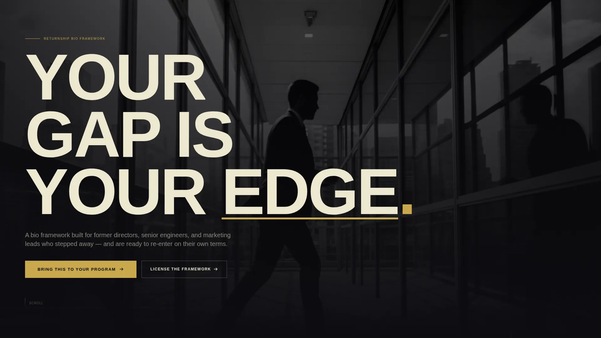 Modern Return-to-Work Networking Bio Landing Page