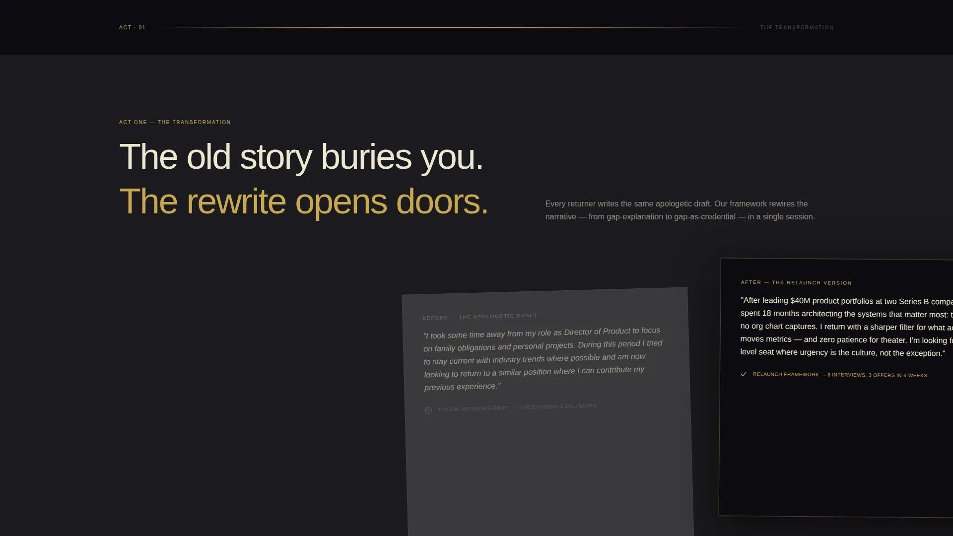 Modern Return-to-Work Networking Bio Landing Page