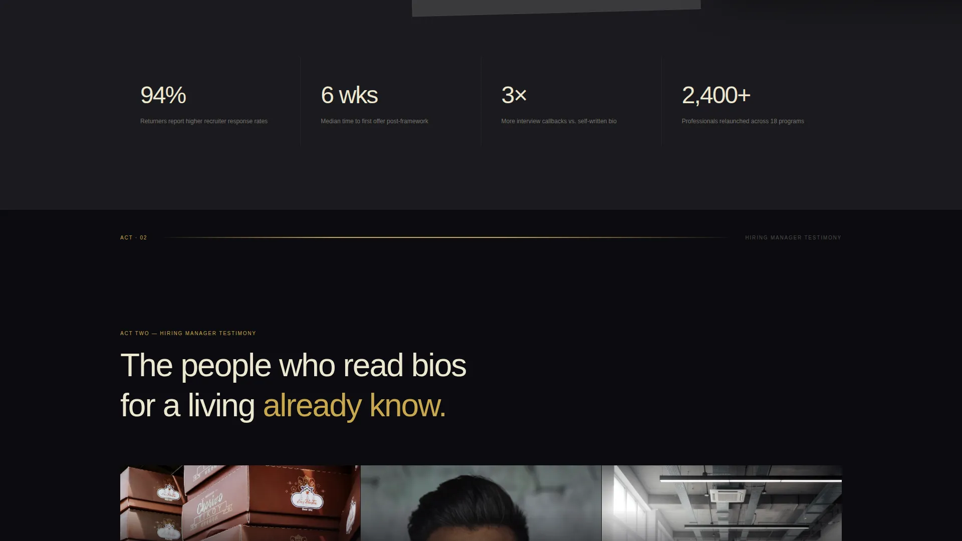 Modern Return-to-Work Networking Bio Landing Page