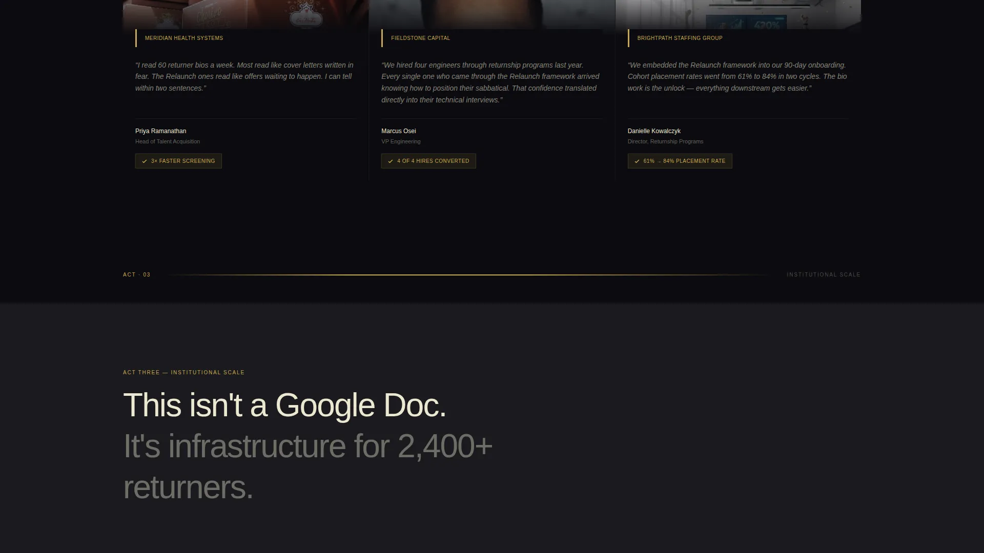 Modern Return-to-Work Networking Bio Landing Page