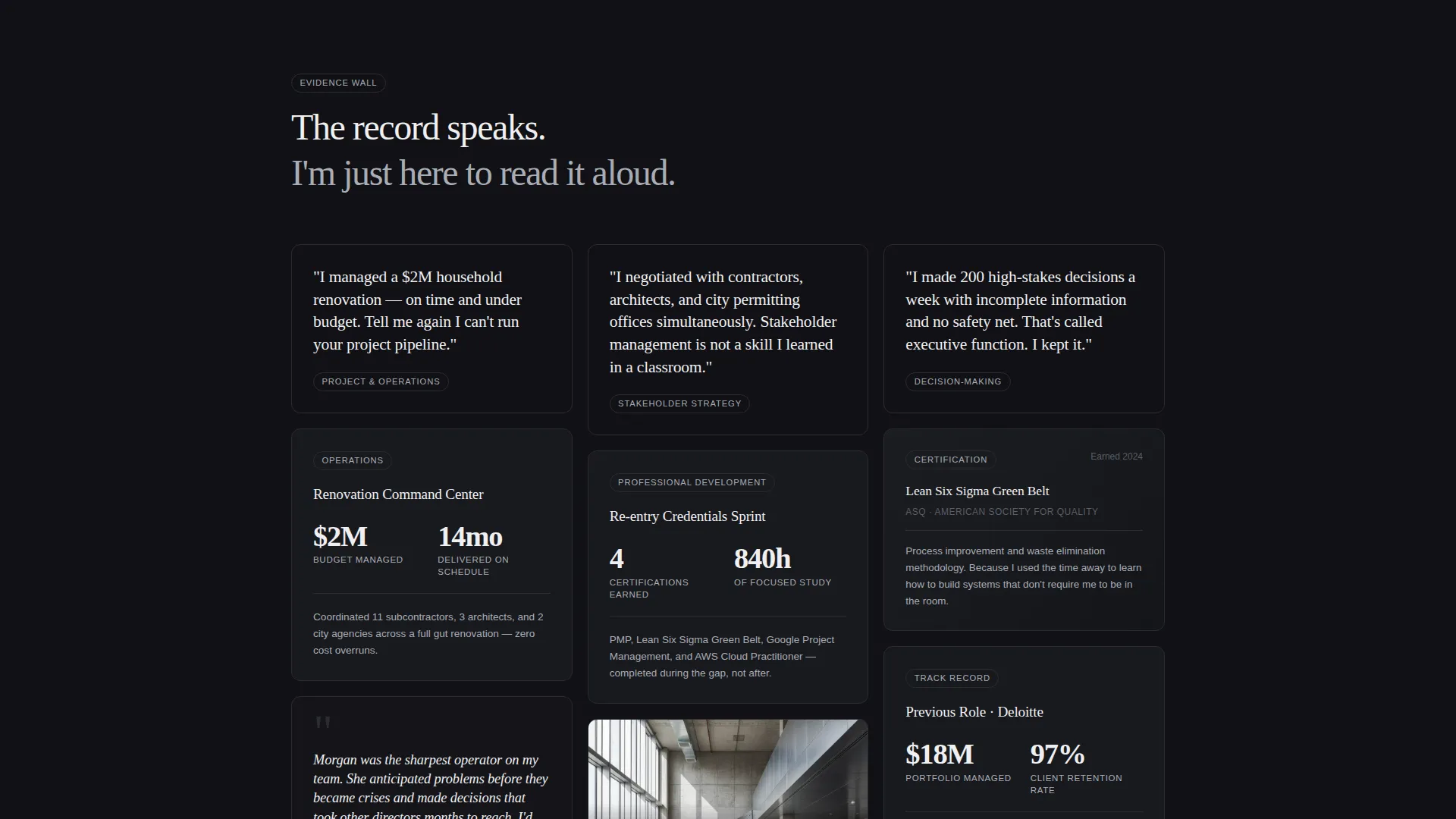 Bold Return-to-Work Personal Brand Landing Page