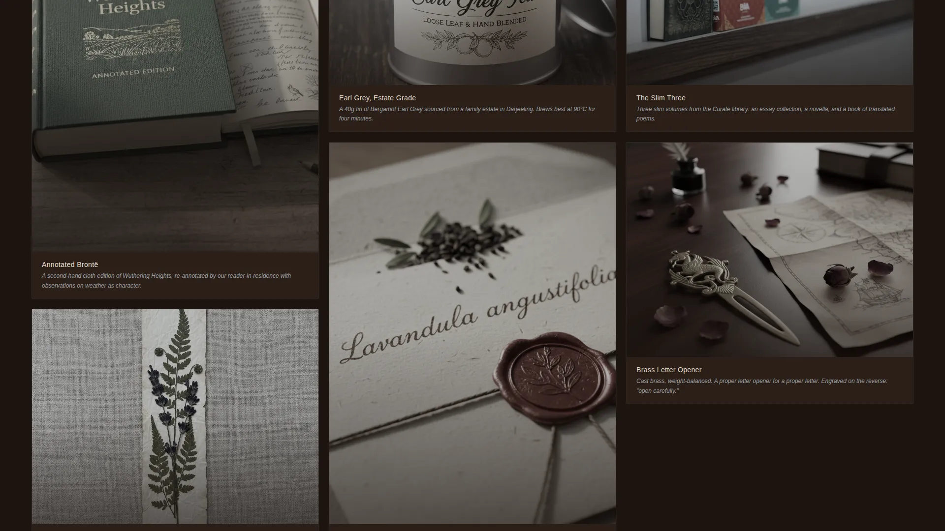 Dark Academia Subscription Box Landing Page