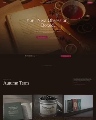 Dark Academia Subscription Box Landing Page