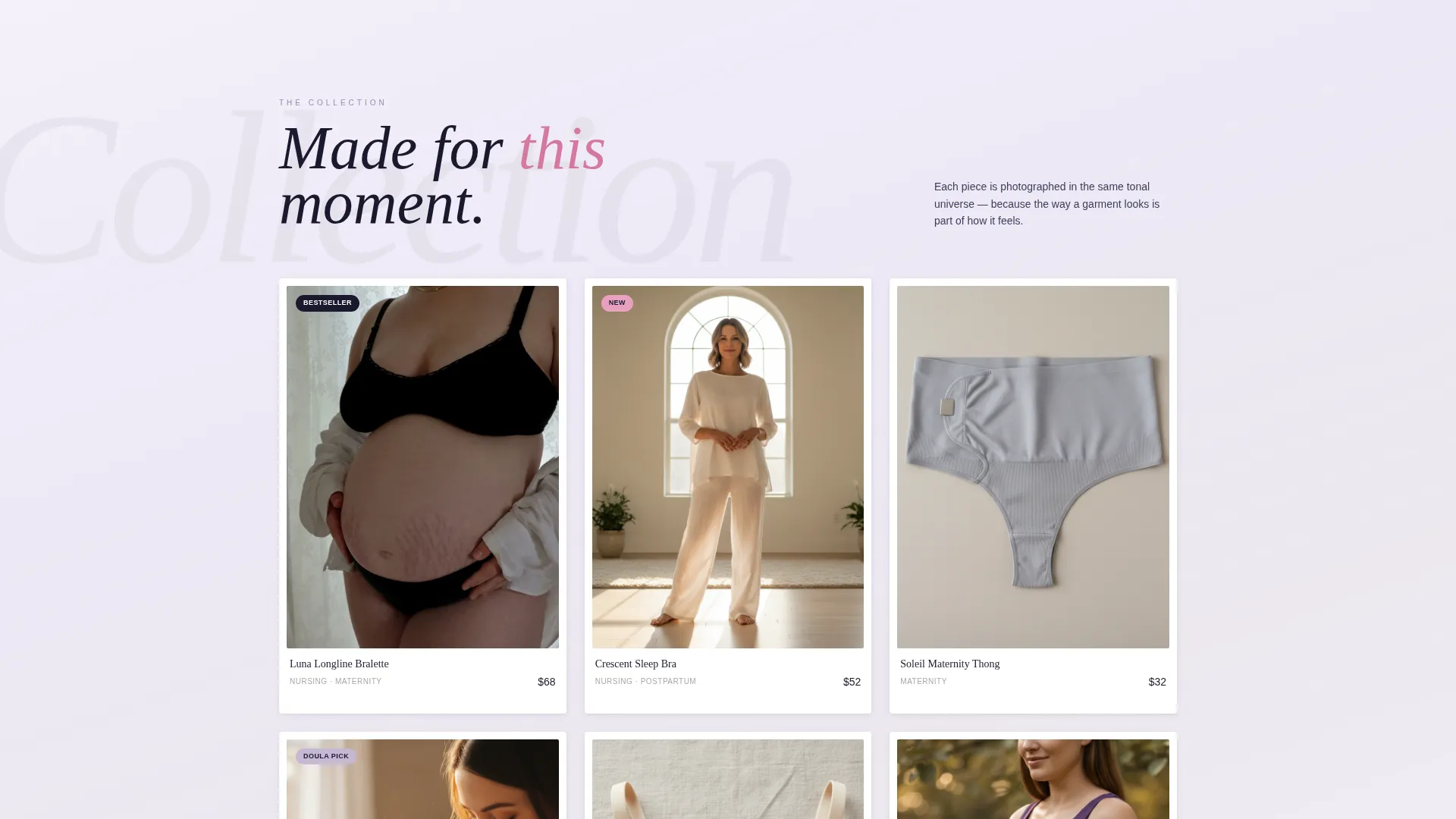 Maternity & Nursing Intimates Landing Page Template