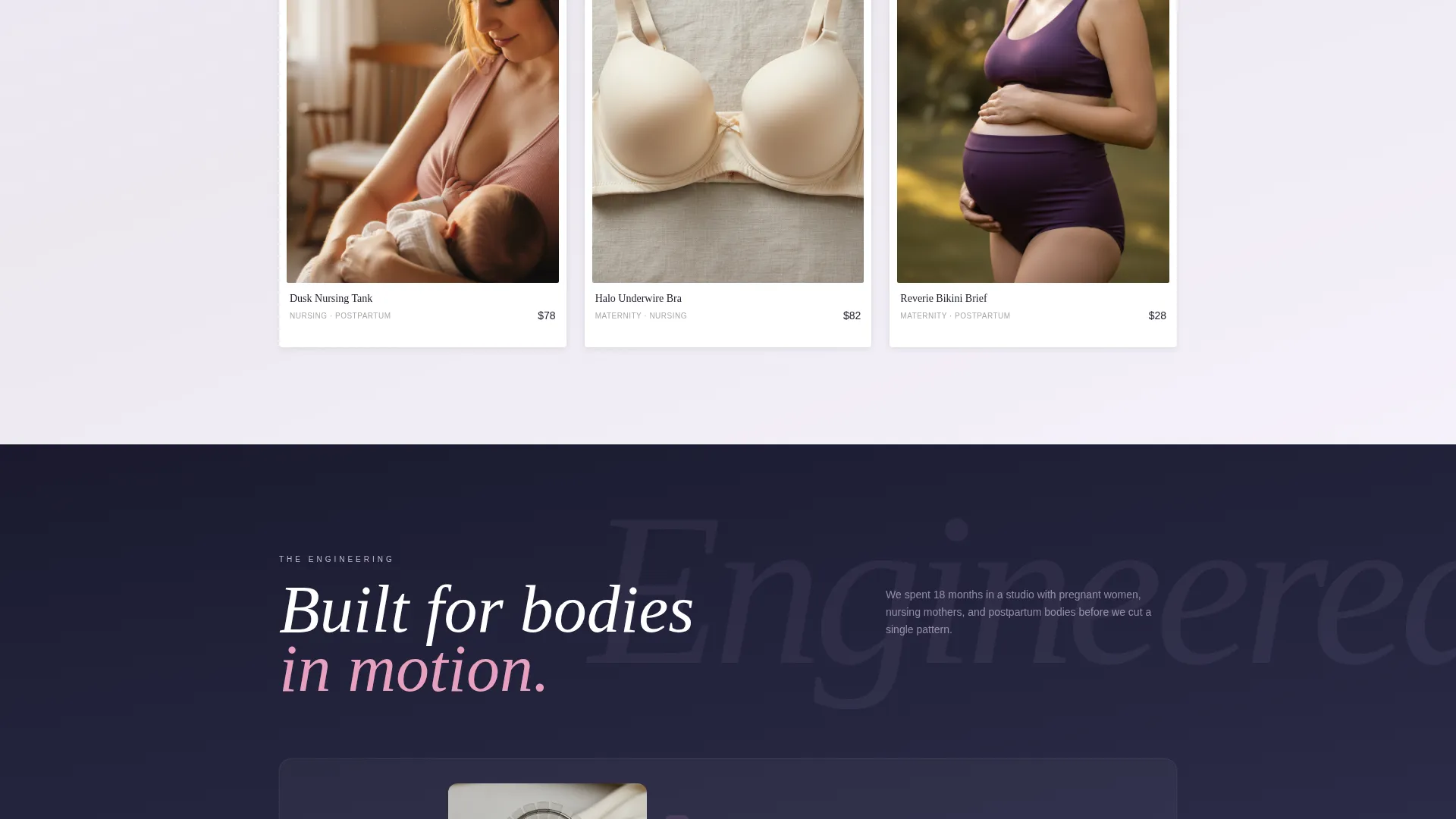 Maternity & Nursing Intimates Landing Page Template