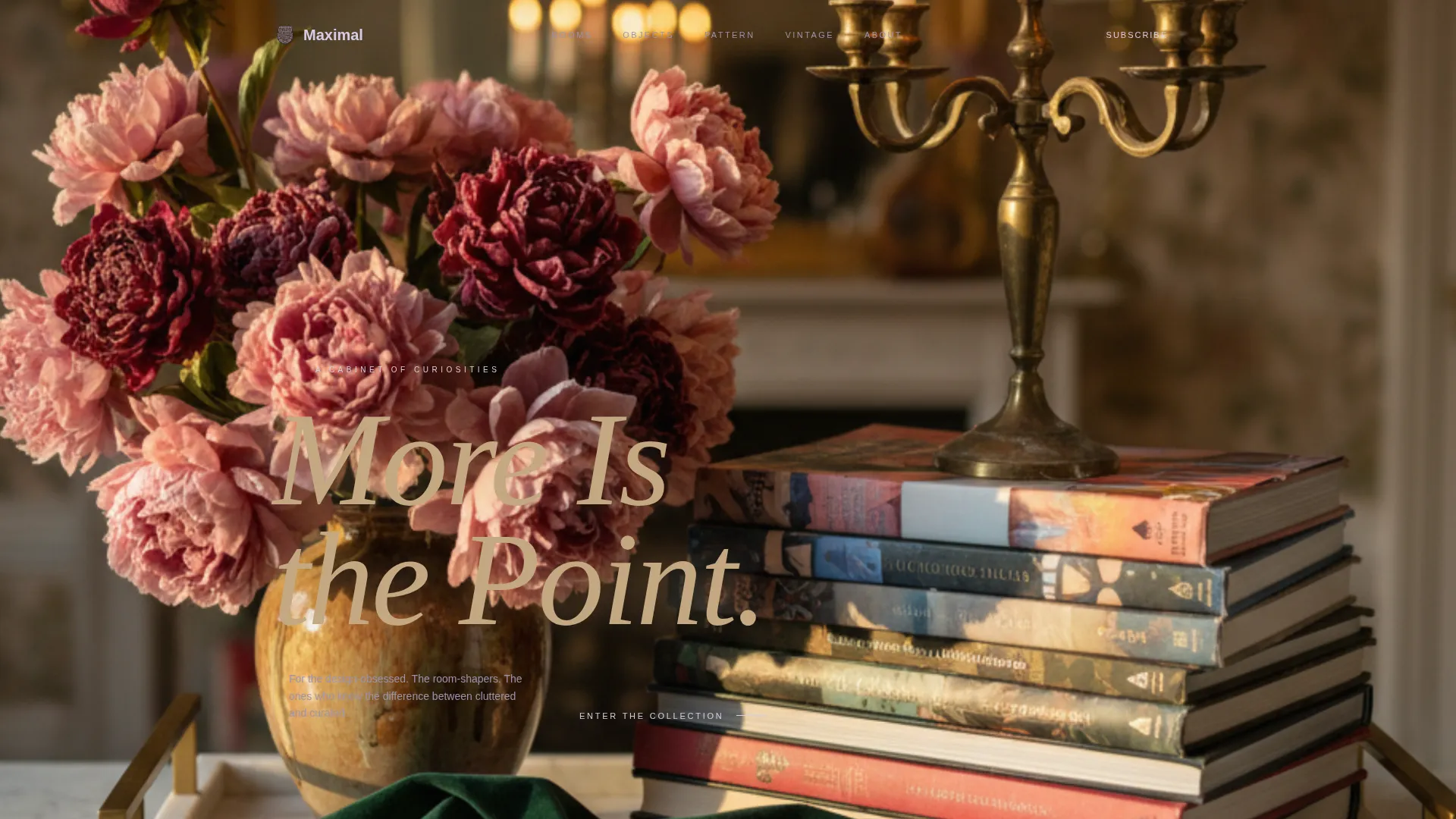 Immersive Maximalist Lifestyle Blog Landing Page
