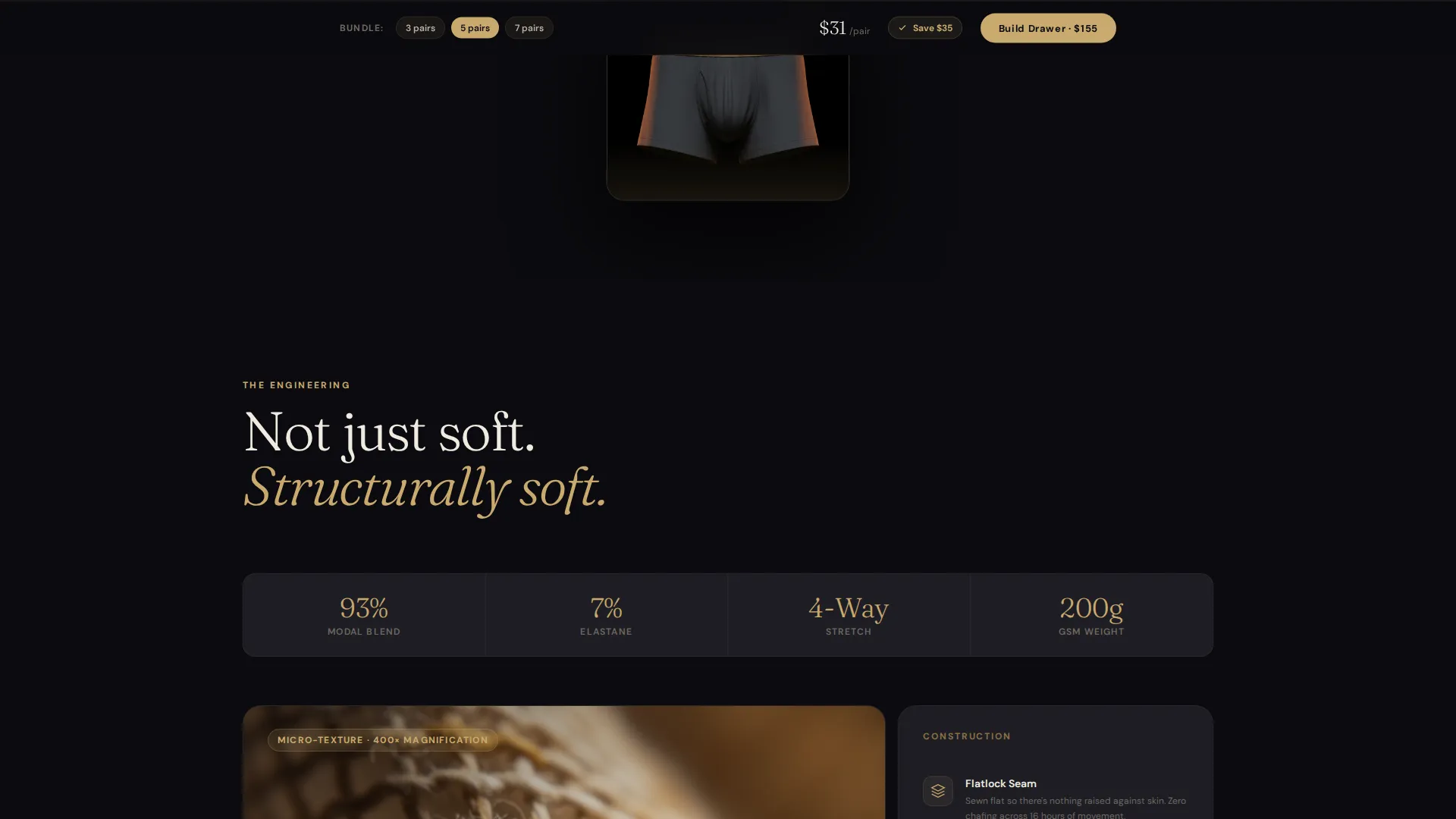 Men's Underwear Gallery & Detail Landing Page Template