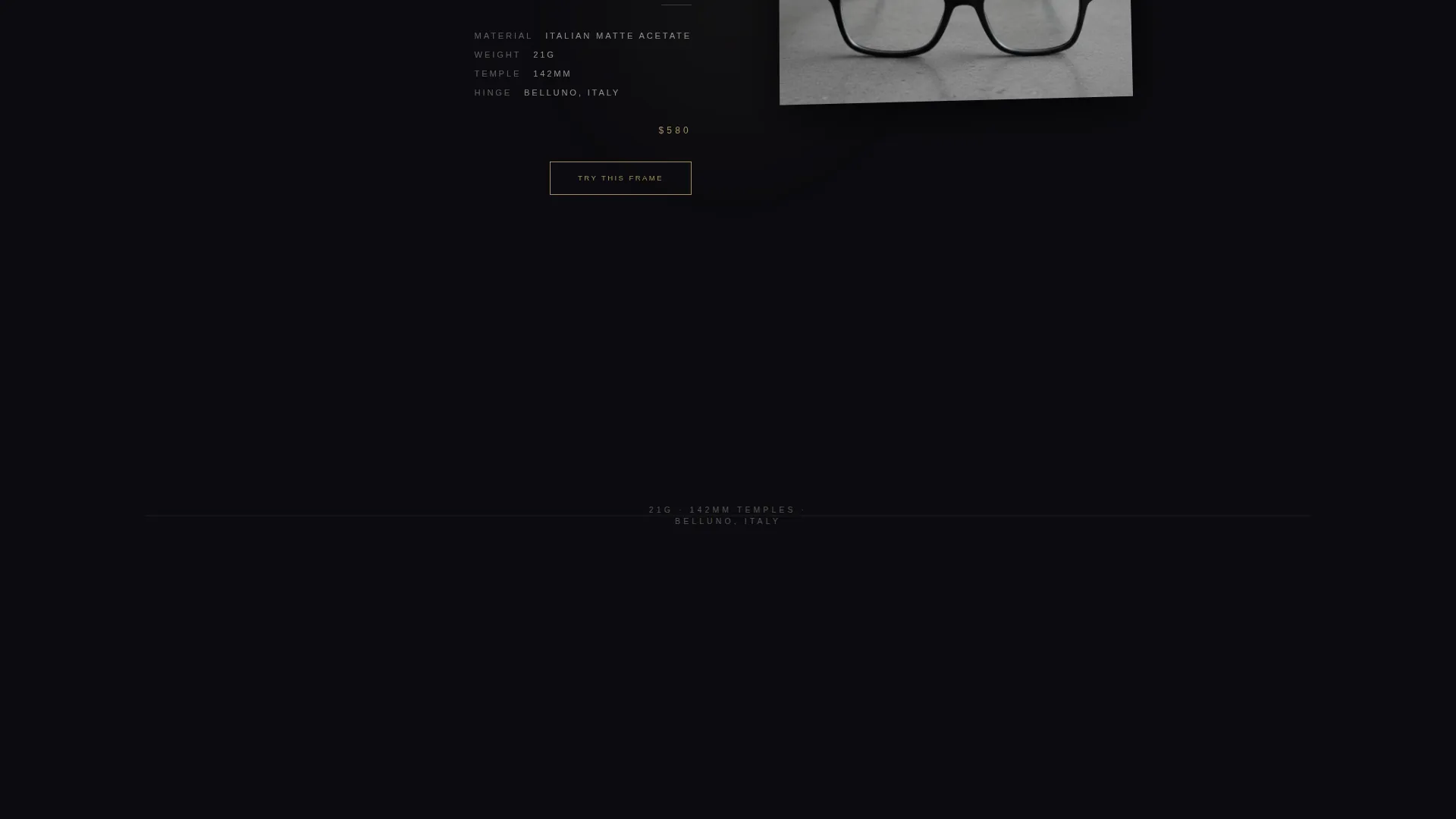 Minimalist Eyewear Landing Page Template