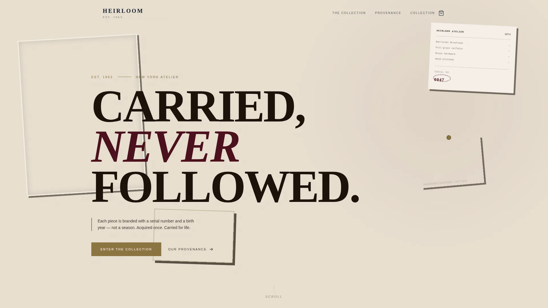 Bold Brutalist Leather Goods Landing Page Template