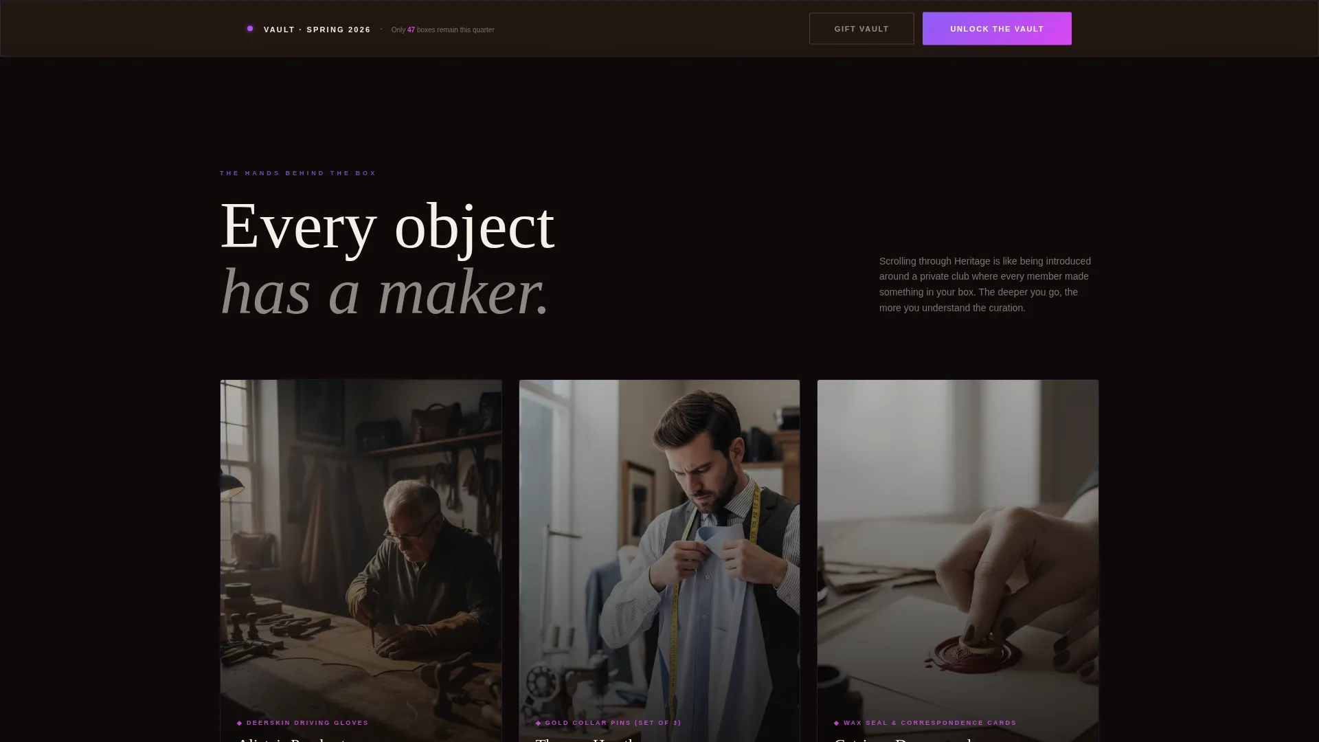 Old Money Subscription Box Upsell Landing Page