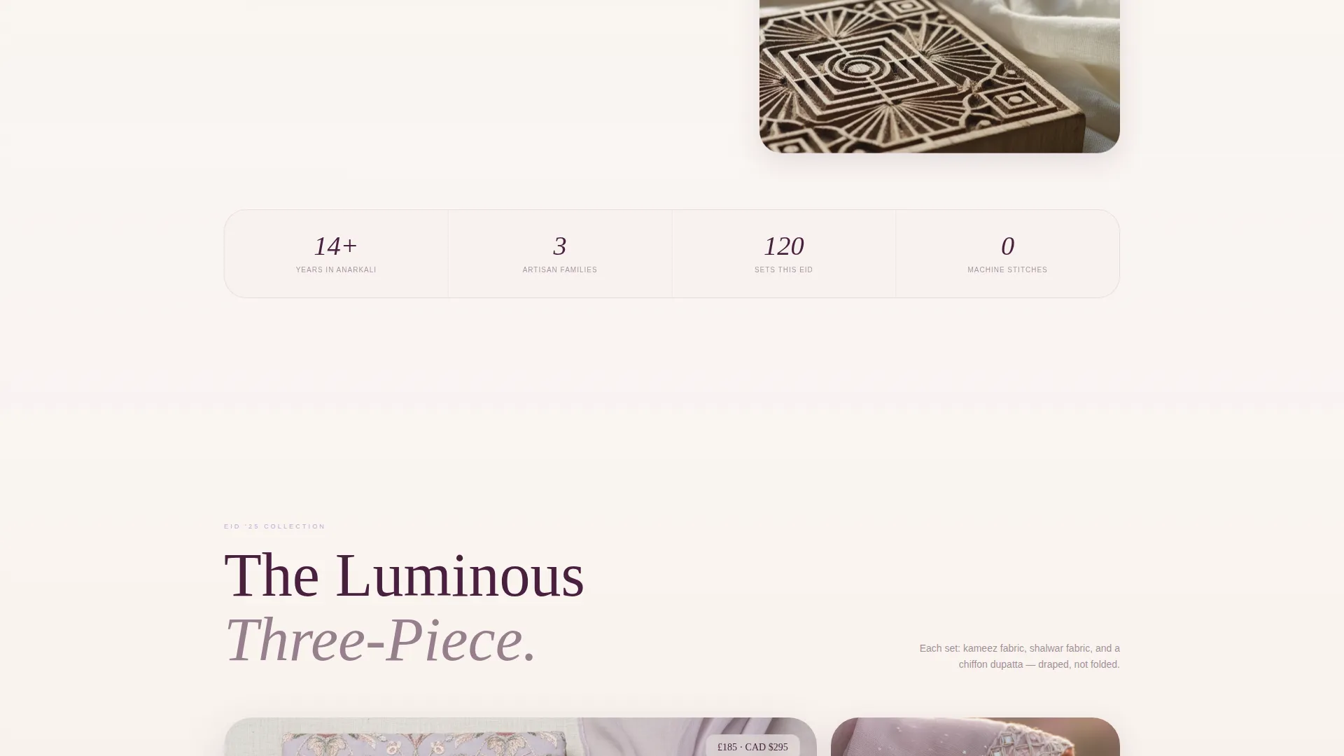 Elegant Shalwar Kameez Waitlist Landing Page Template