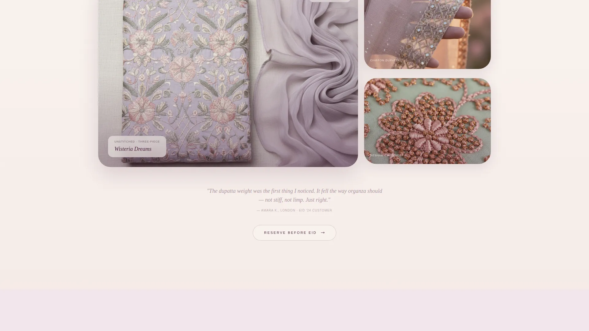 Elegant Shalwar Kameez Waitlist Landing Page Template