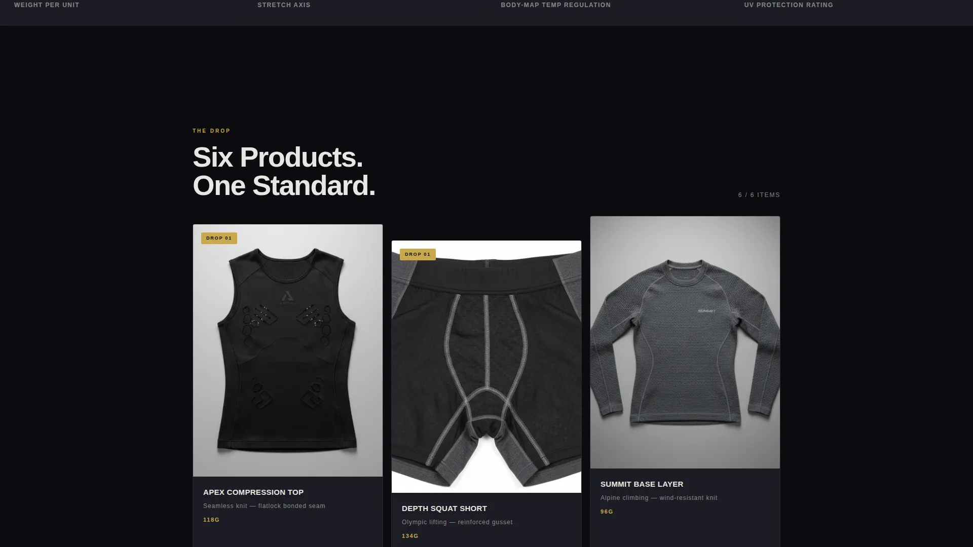 Obsidian Performance Sportswear Landing Page Template