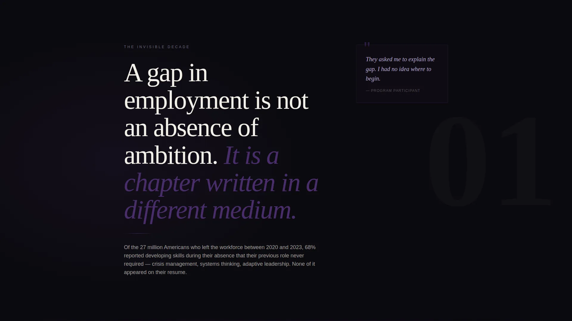 Return-to-Work Resume Writing Landing Page Template