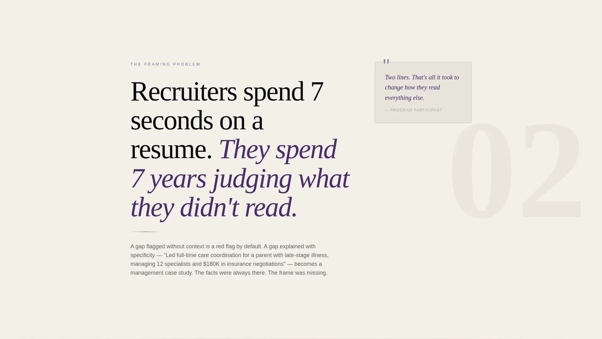 Return-to-Work Resume Writing Landing Page Template