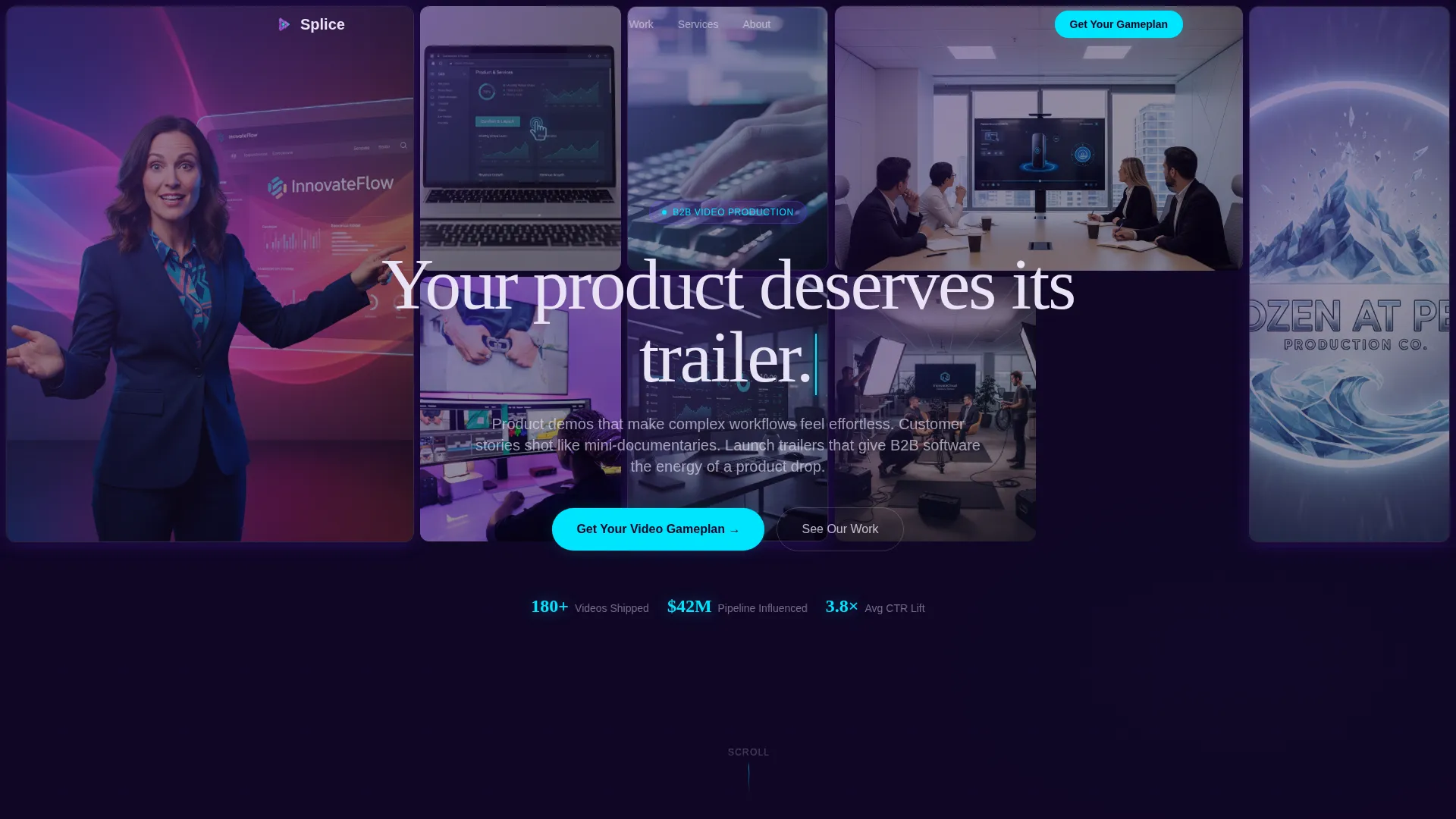 Cinematic SaaS Video Agency Landing Page Template