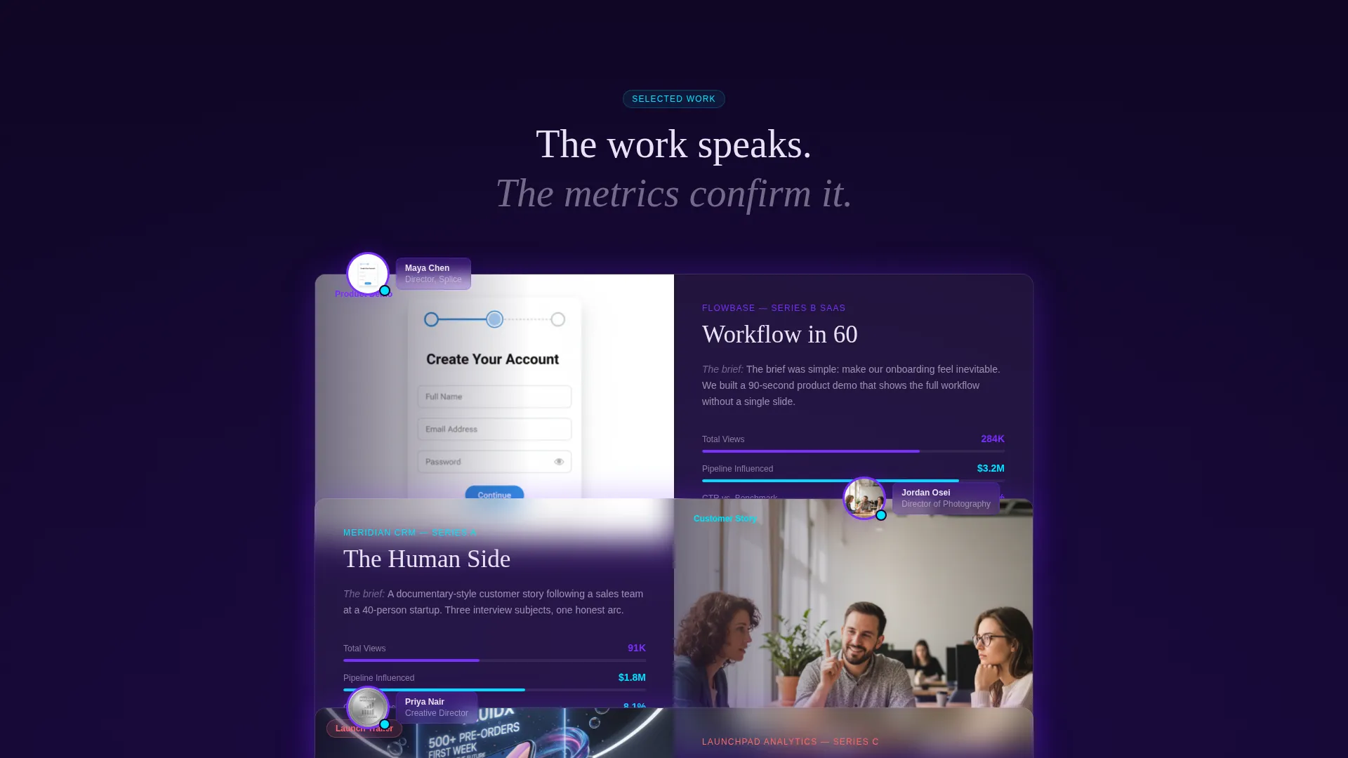 Cinematic SaaS Video Agency Landing Page Template