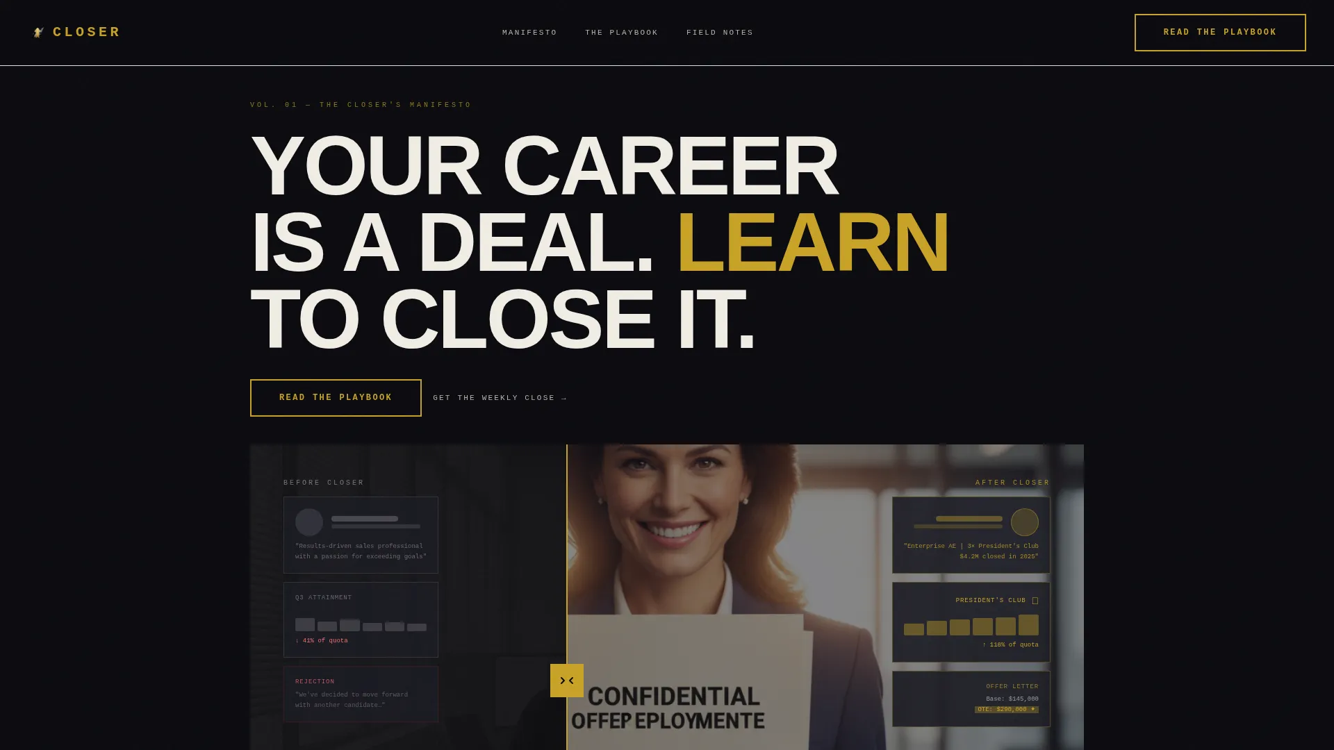 Bold Sales Executive Career Blog Landing Page