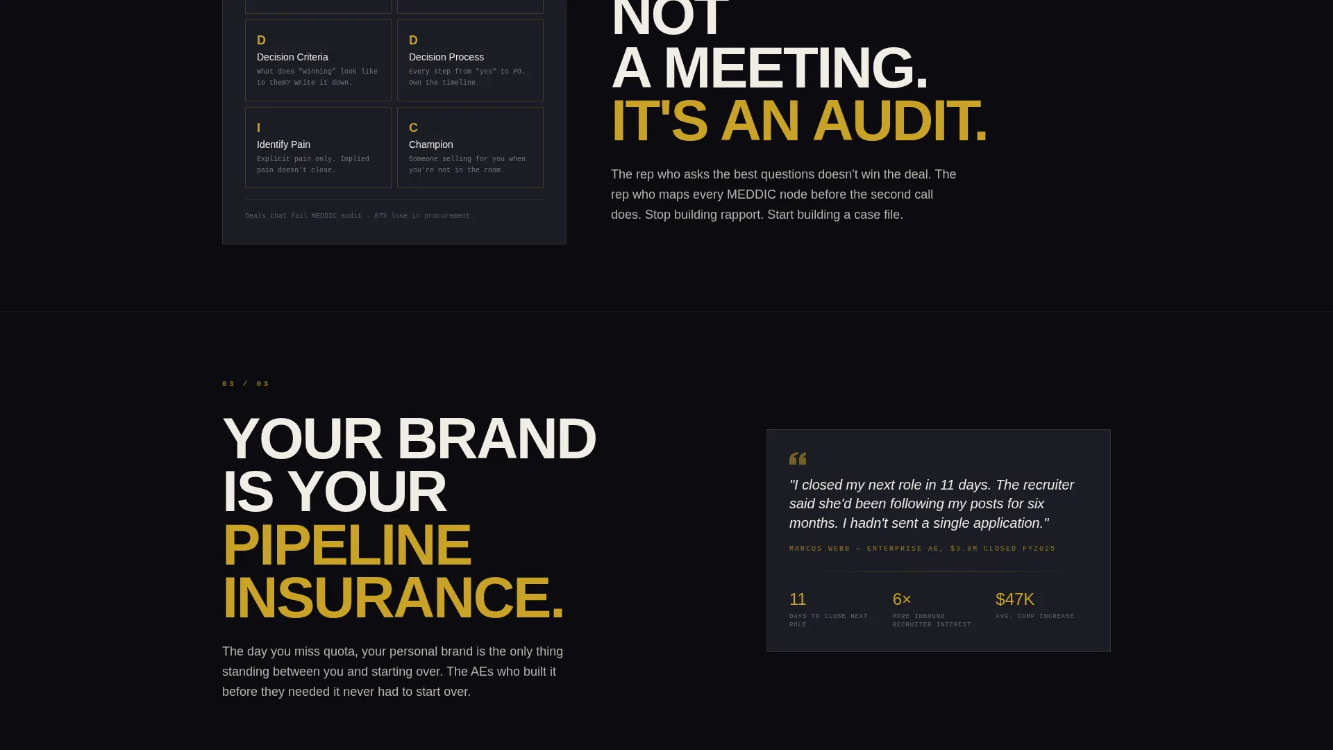 Bold Sales Executive Career Blog Landing Page