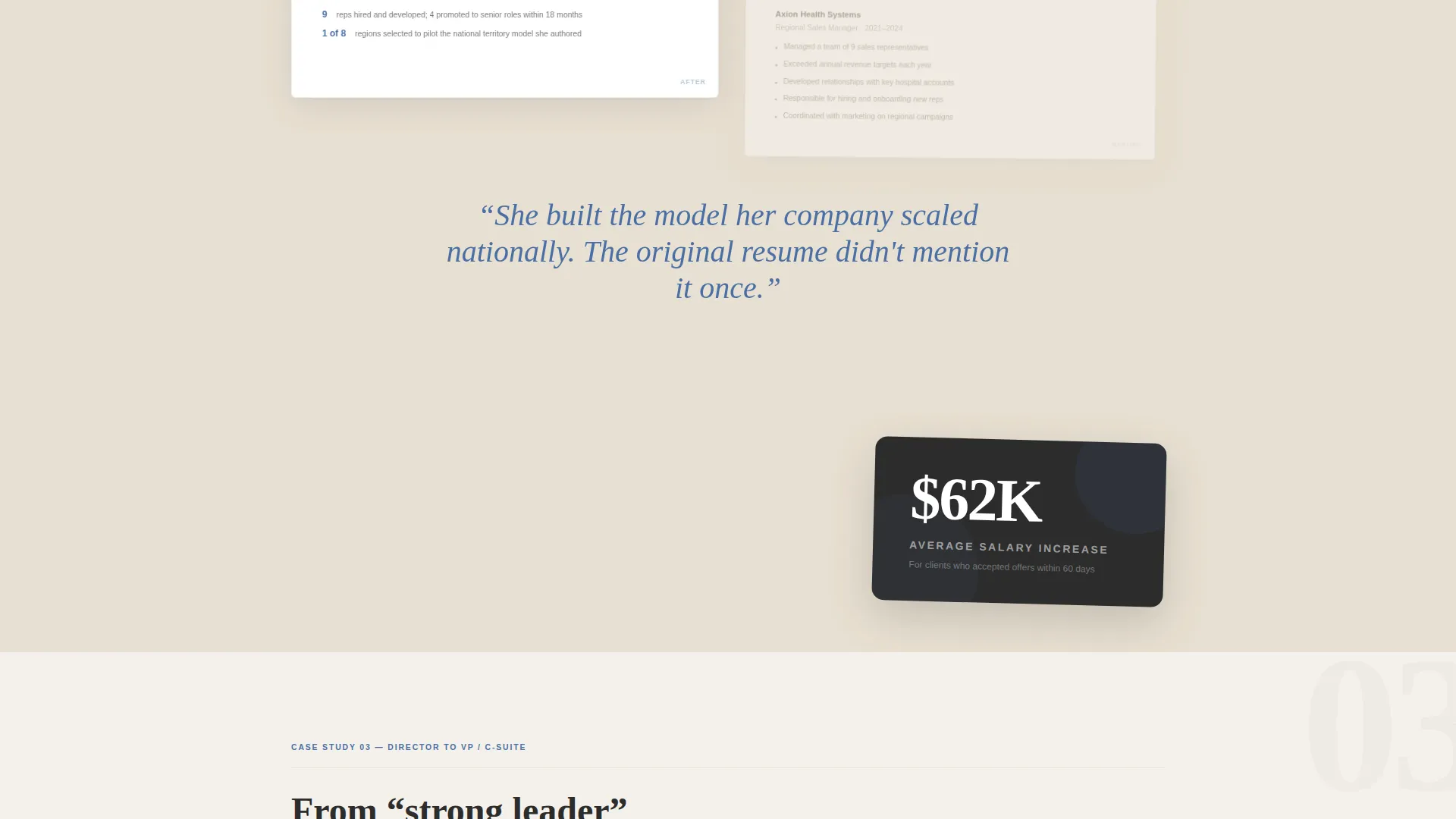 Sales Executive Professional Resume Landing Page