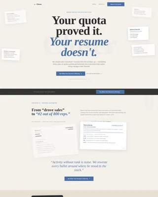 Sales Executive Professional Resume Landing Page