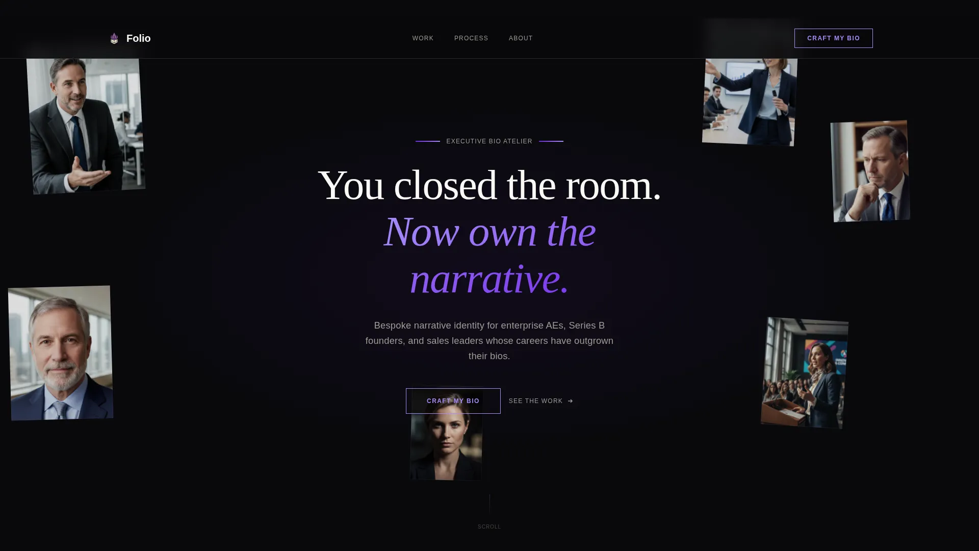 Sales Professional Executive Bio Landing Page Template