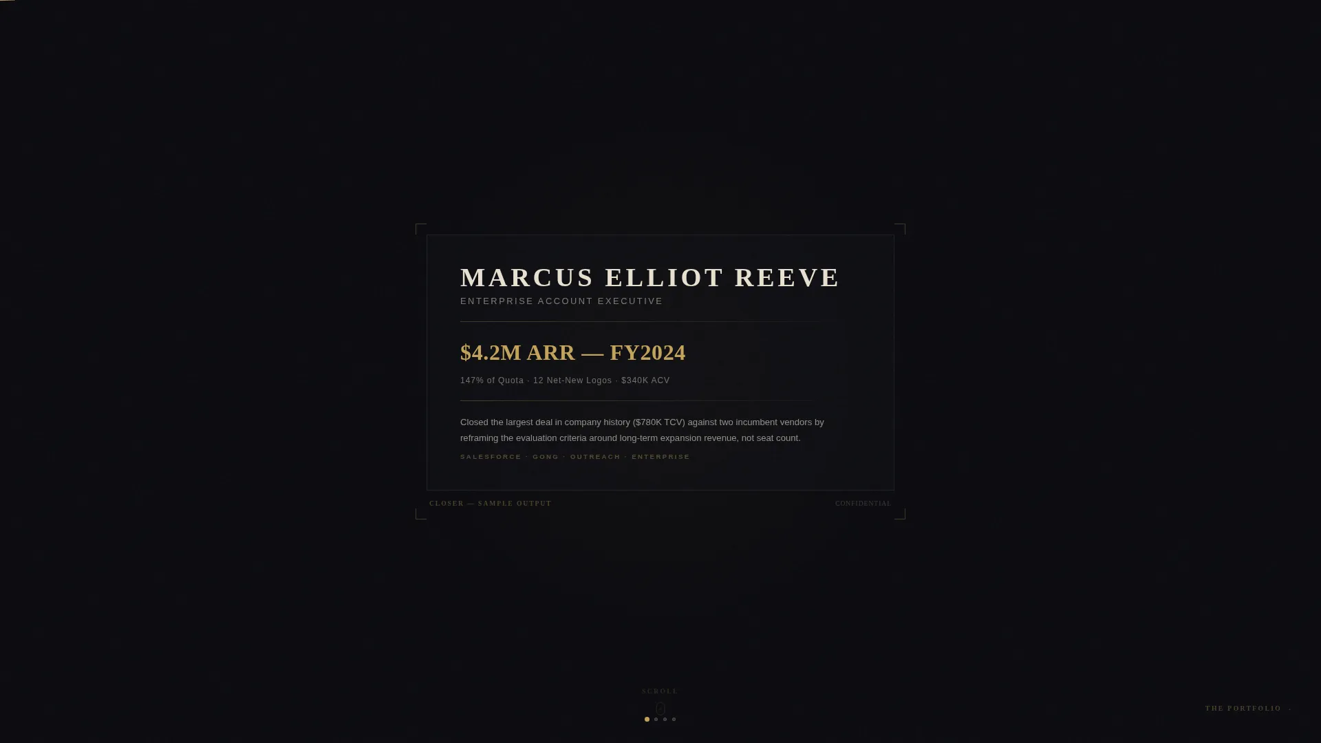 Sales Professional Resume Landing Page Template