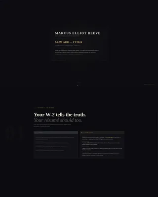 Sales Professional Resume Landing Page Template