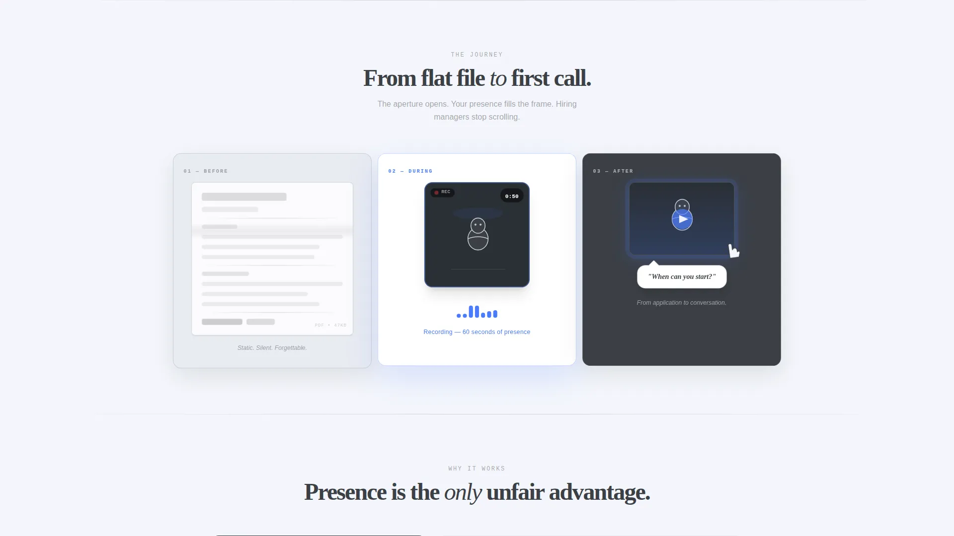 Sales Professional Video Resume Landing Page