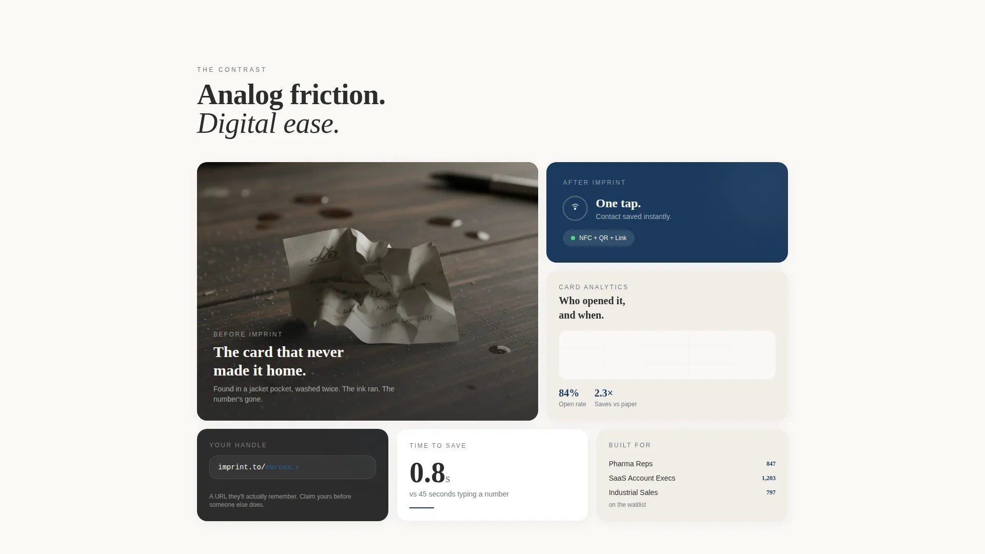 Sales Rep Digital Business Card Landing Page