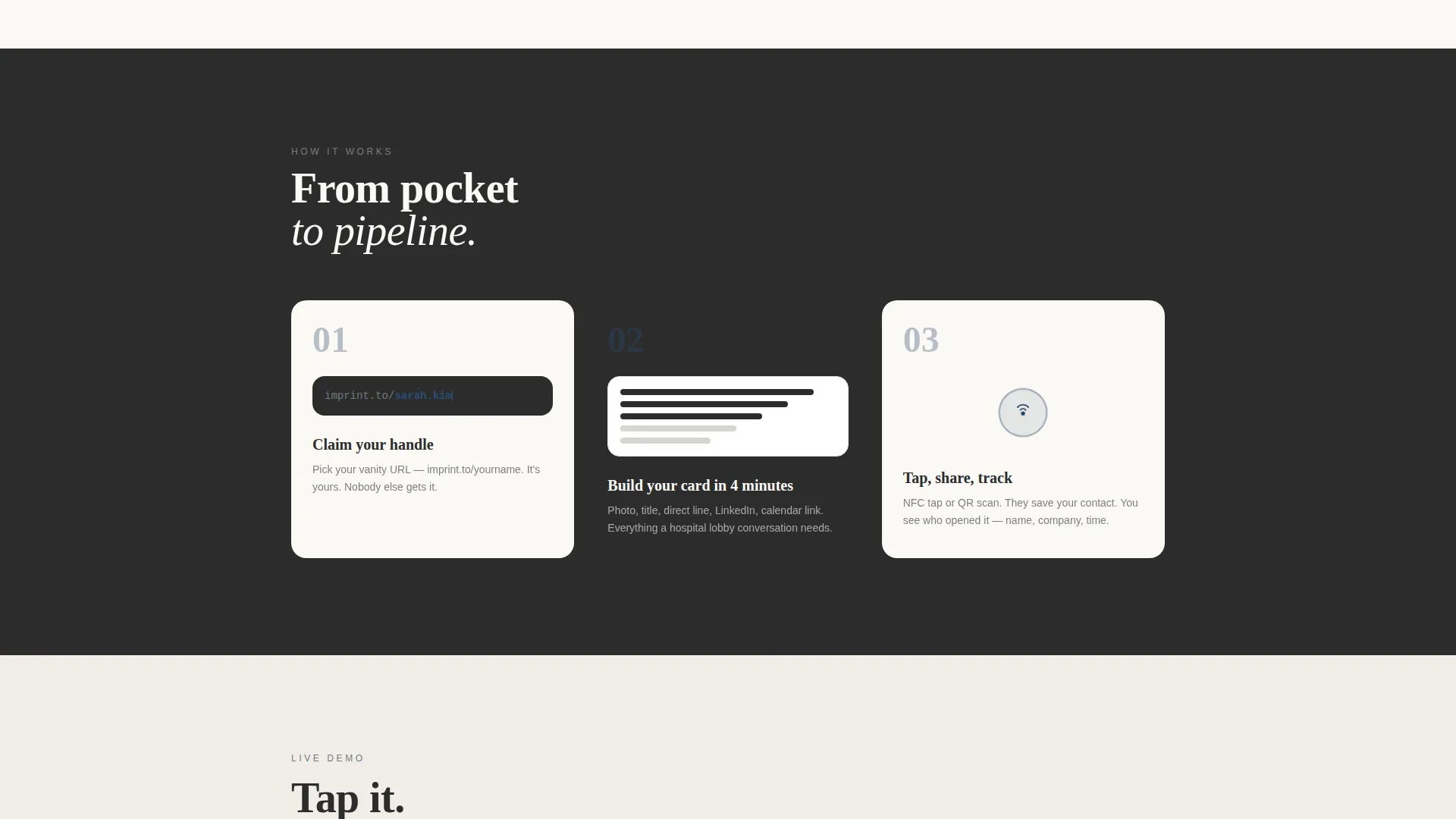 Sales Rep Digital Business Card Landing Page