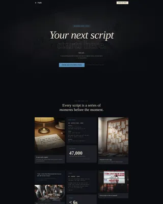 Cinematic Screenwriter Waitlist Landing Page Template