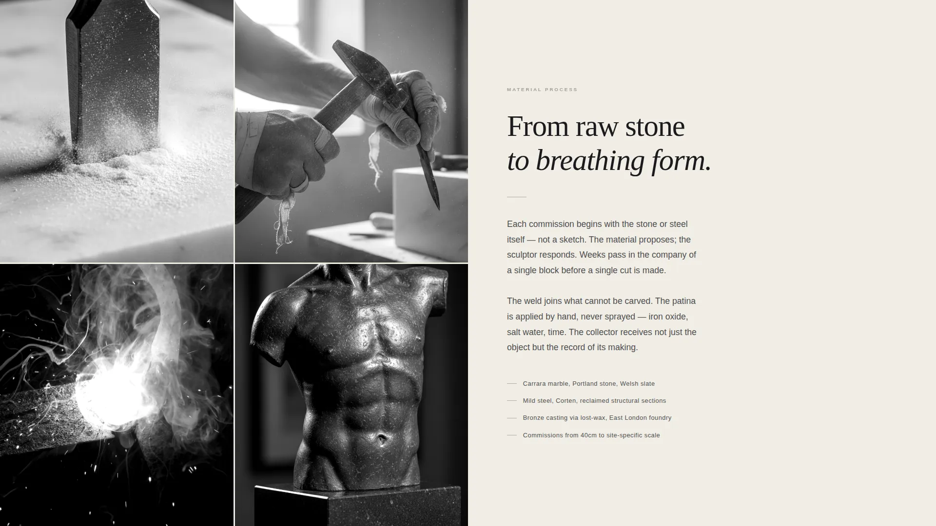 Sculptor Portfolio Coming Soon Landing Page