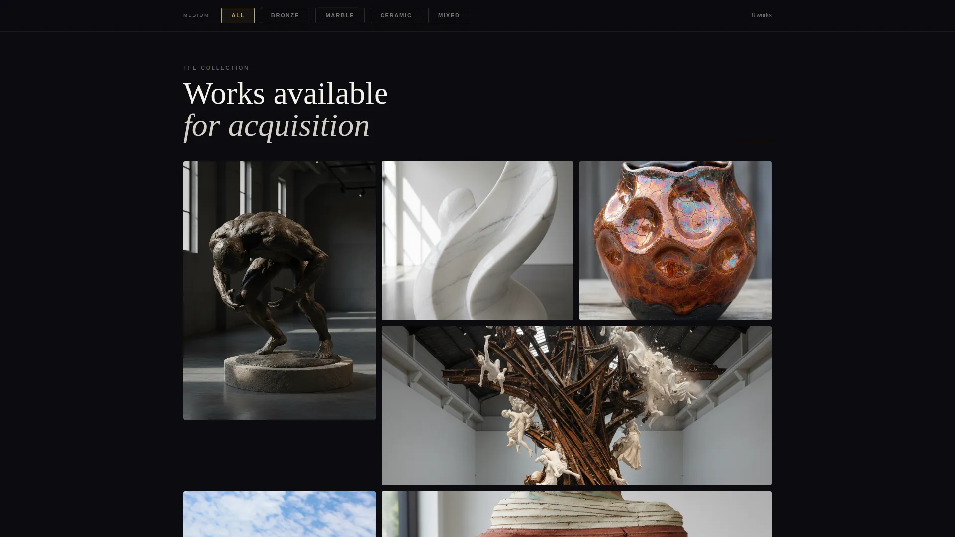 Sculptor Gallery Portfolio Landing Page Template