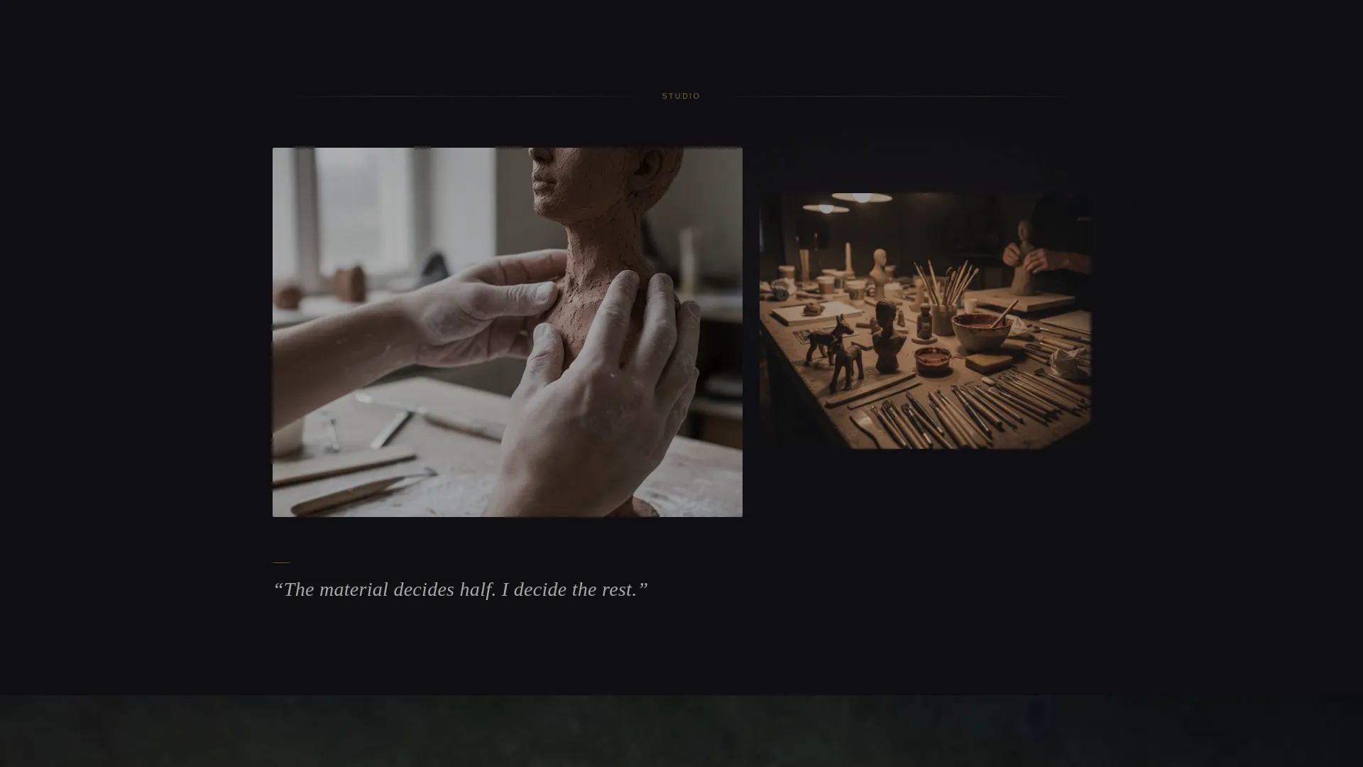 Cinematic Sculptor Portfolio Landing Page Template