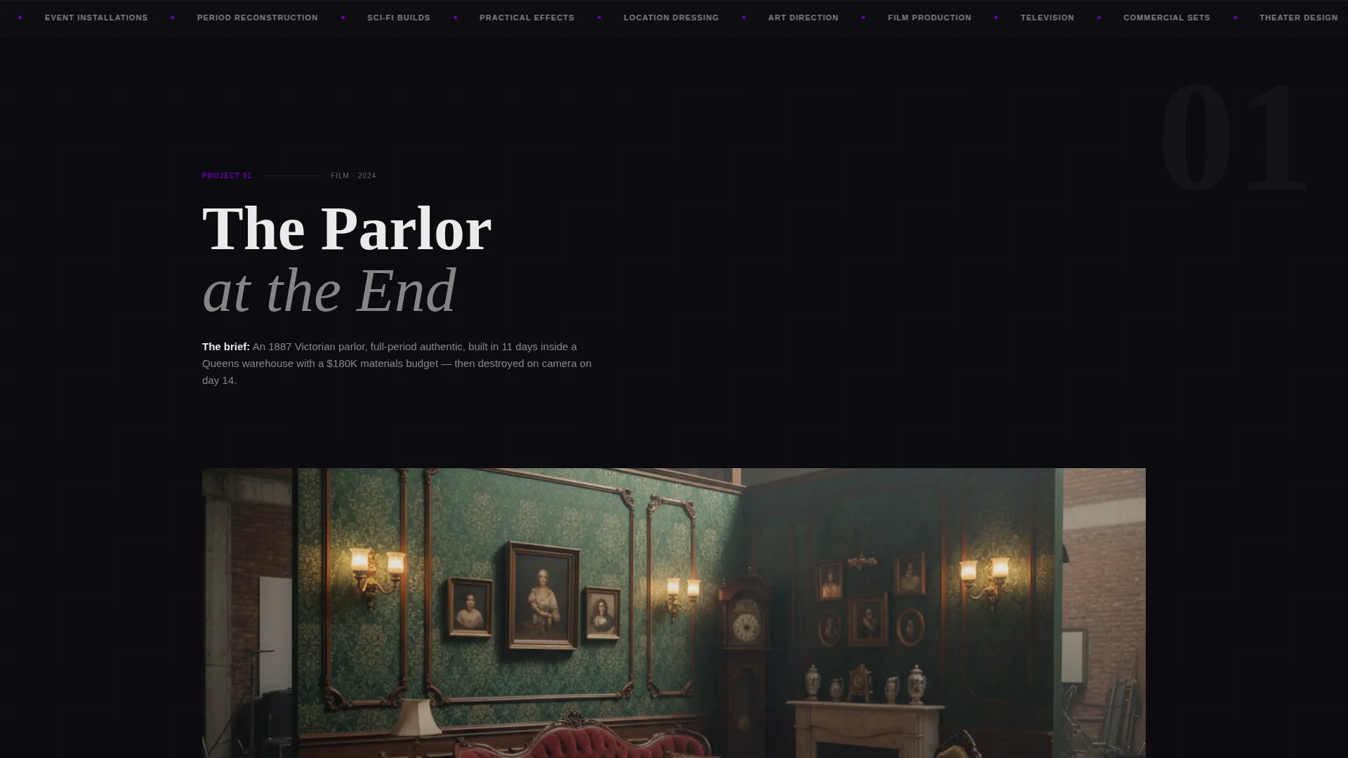 Set Designer Portfolio Landing Page Template