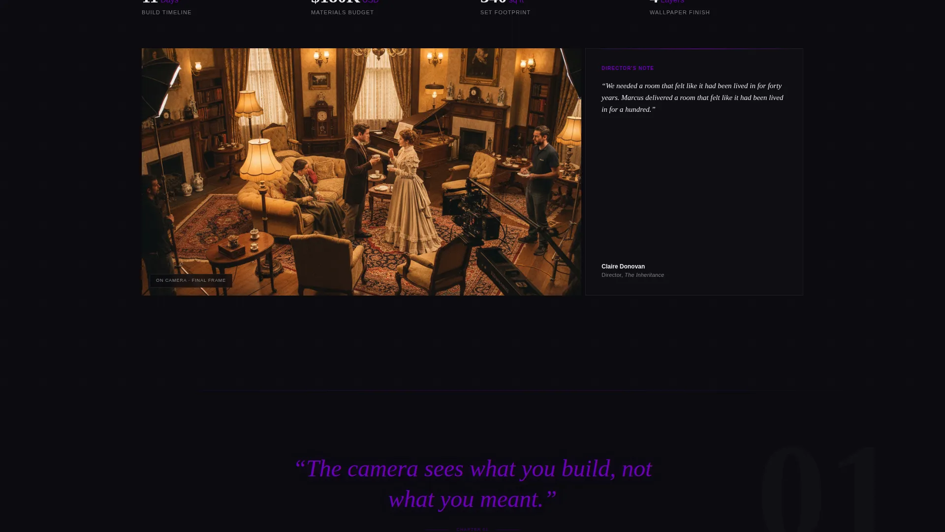 Set Designer Portfolio Landing Page Template