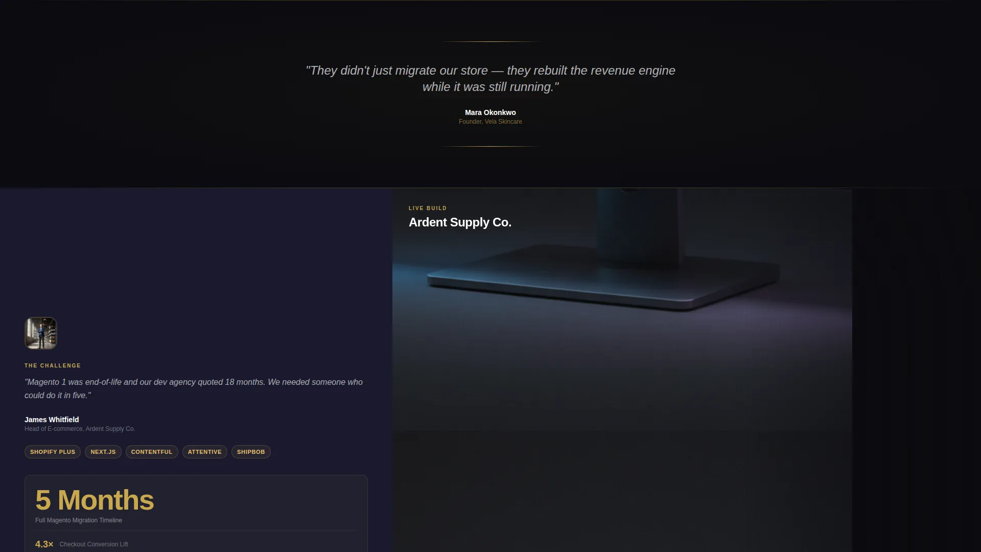 Elite Shopify Agency Landing Page Template