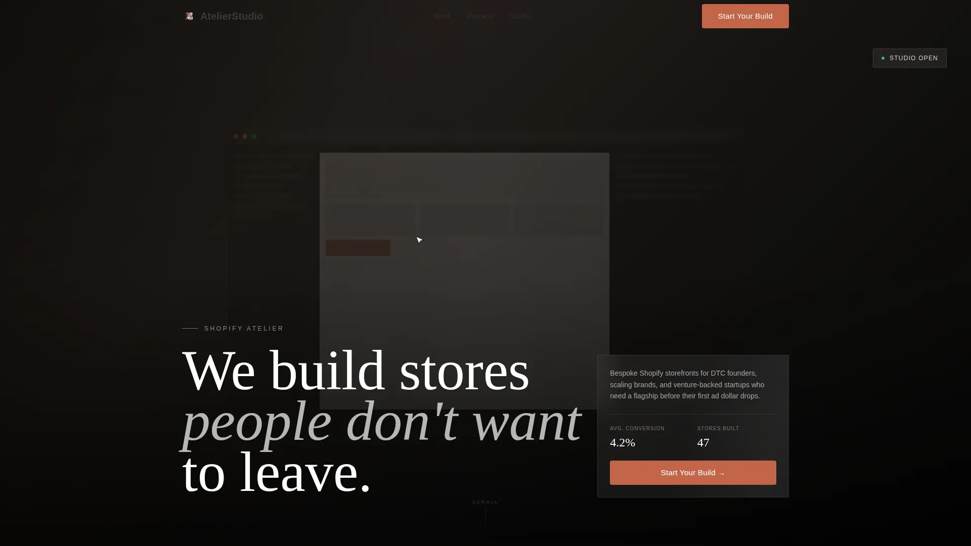 Shopify Development Agency Portfolio Website Template