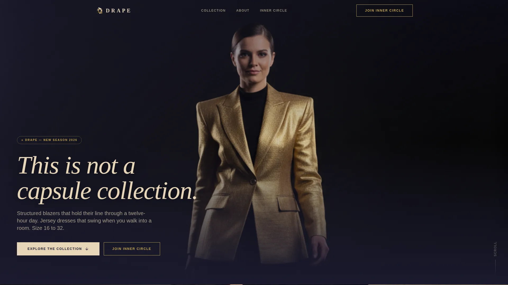 Plus-Size Fashion Brand Landing Page Template