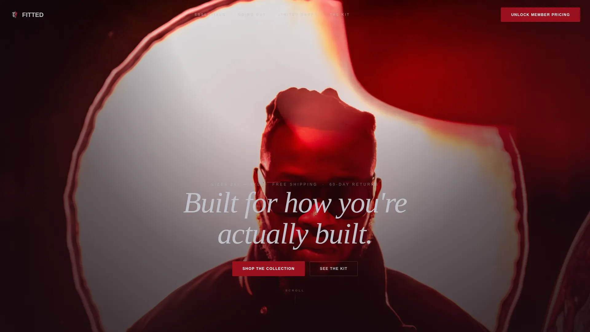 Bold Menswear Landing Page Template for Plus-Size Brands