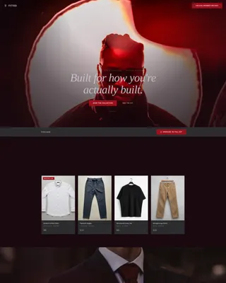 Bold Menswear Landing Page Template for Plus-Size Brands